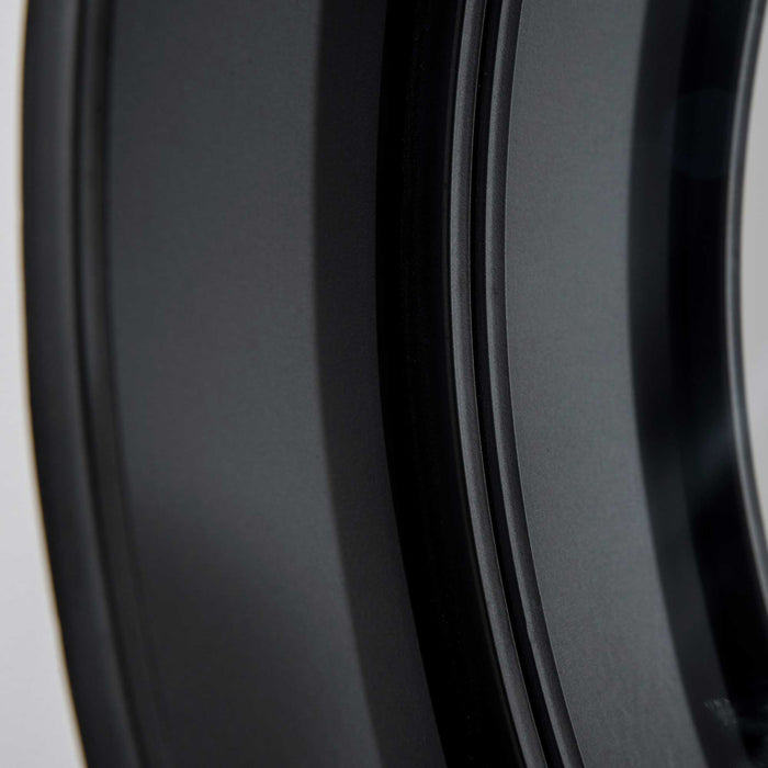 EASYCOMFORT  Specchio da Parete Rotondo Ø61cm con Cassetto e Cornice in Metallo Nero