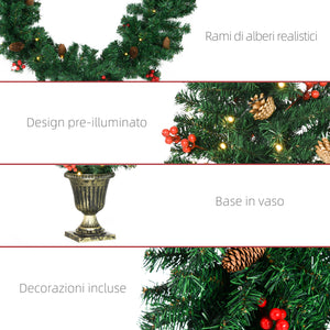 Easycomfort Decorazioni Natalizie, Set 4 Pezzi con 2 Alberelli di Natale Φ40x90 cm, Ghirlanda Natalizia e Corona di Natale