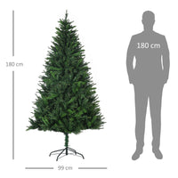 EasyComfort Albero di Natale Artificiale 180cm con 786 Rami, 2 Sezioni e Base in Metallo, Verde