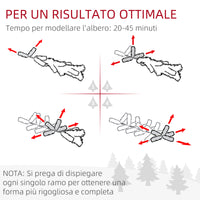 EasyComfort Albero di Natale Artificiale 180cm con 786 Rami, 2 Sezioni e Base in Metallo, Verde