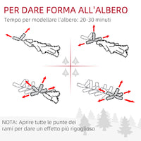 EasyComfort Albero di Natale Artificiale da 180cm con Pigne, 618 Rami e Base in Metallo, Verde