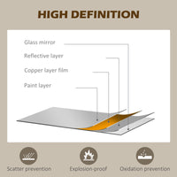 Easycomfort Specchio ad Arco per Casa e Ufficio con Montaggio a Parete, in Vetro e Metallo, 62x2.5x110 cm, Nero