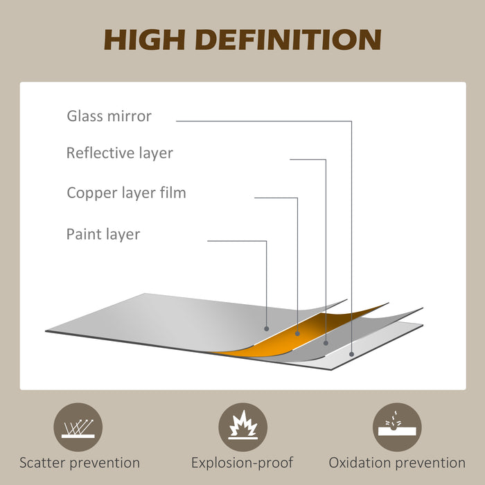 Easycomfort Specchio ad Arco per Casa e Ufficio con Montaggio a Parete, in Vetro e Metallo, 62x2.5x110 cm, Nero