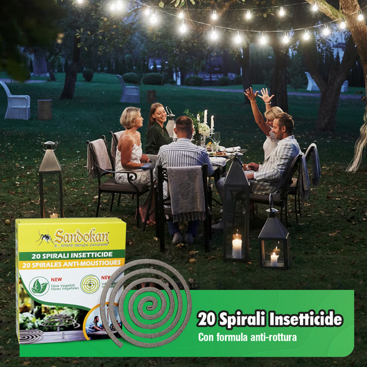 4 confezioni da 10 spirali Anti Zanzare insetticide anti rottura + porta spirali colorato