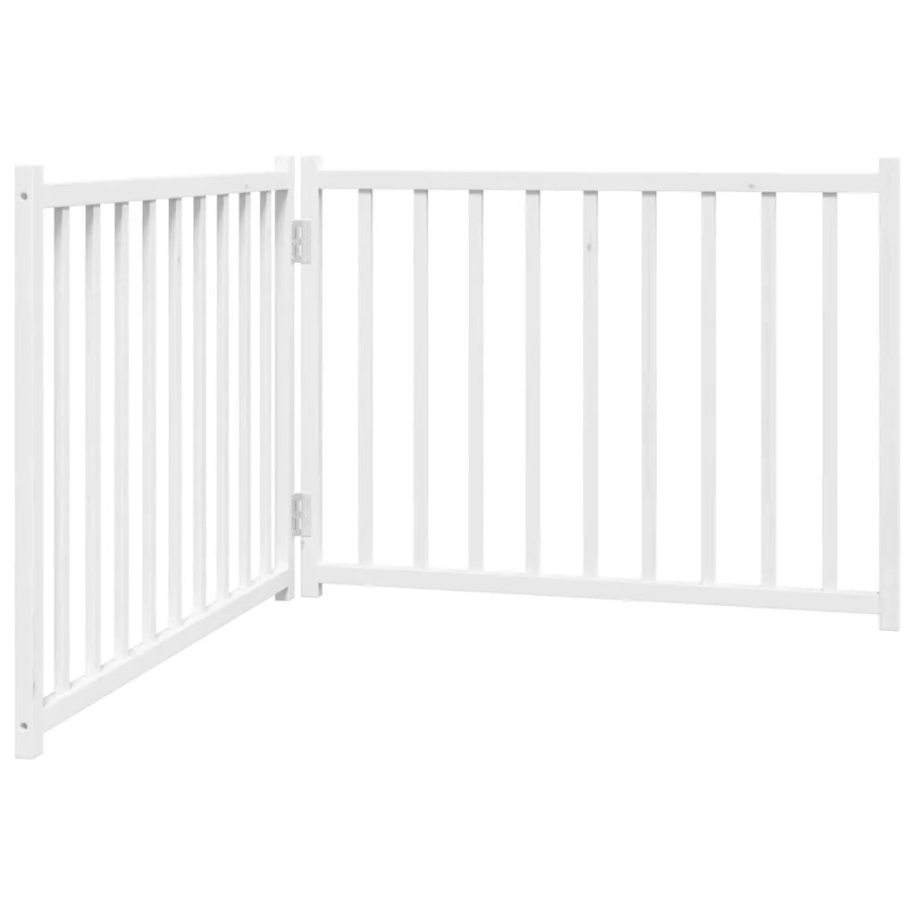 vidaXL Cancello Cani Pieghevole 2 Pannelli Bianco 160cm Massello Abete
