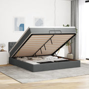 Struttura Letto Pouf con Materasso 200x200 cm in Tessuto 3311568