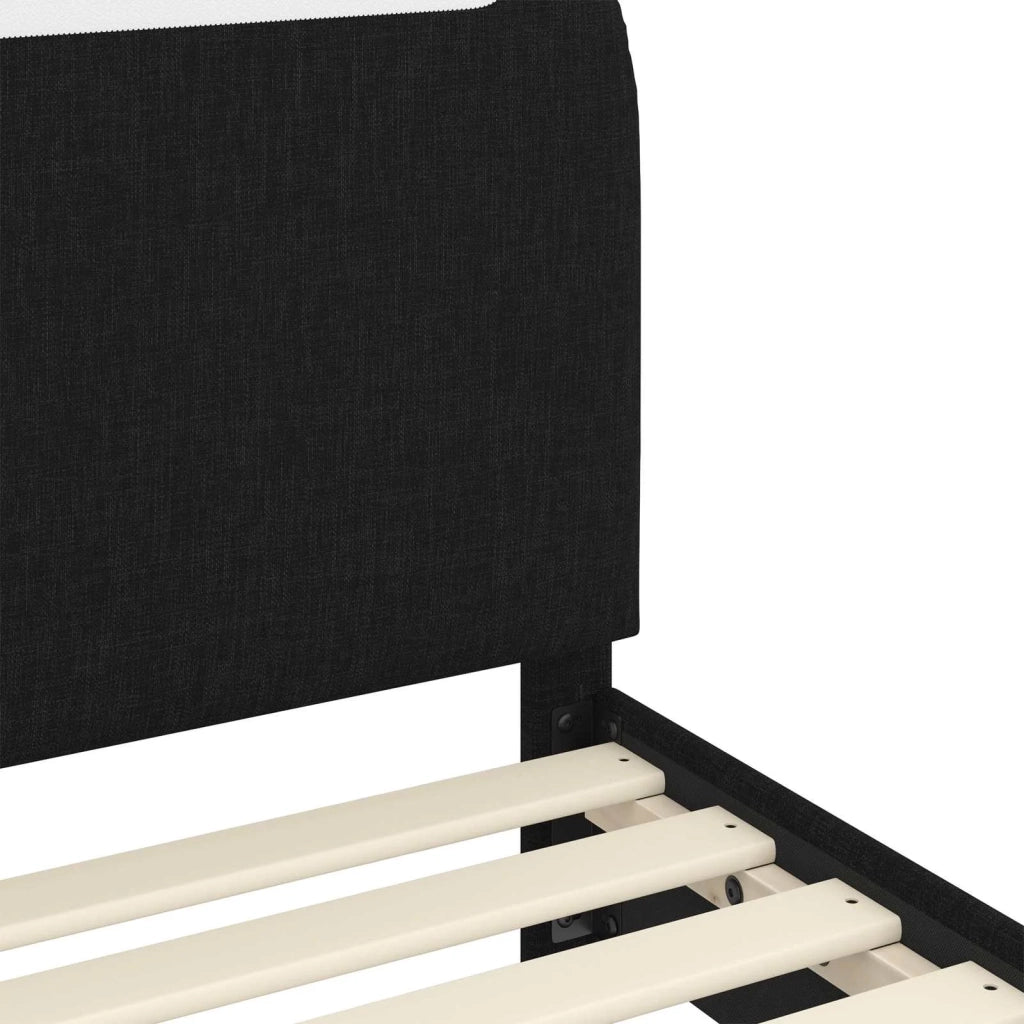 Struttura letto bambini con testata Nero 90 x 190 cm Tessuto 42011221