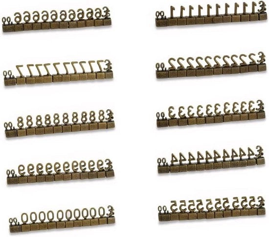 Kit di display per prezzo in metallo 3D, 10 set, periferiche regolabili e rimovibili per negozio di vetrina (Brons/GBP)