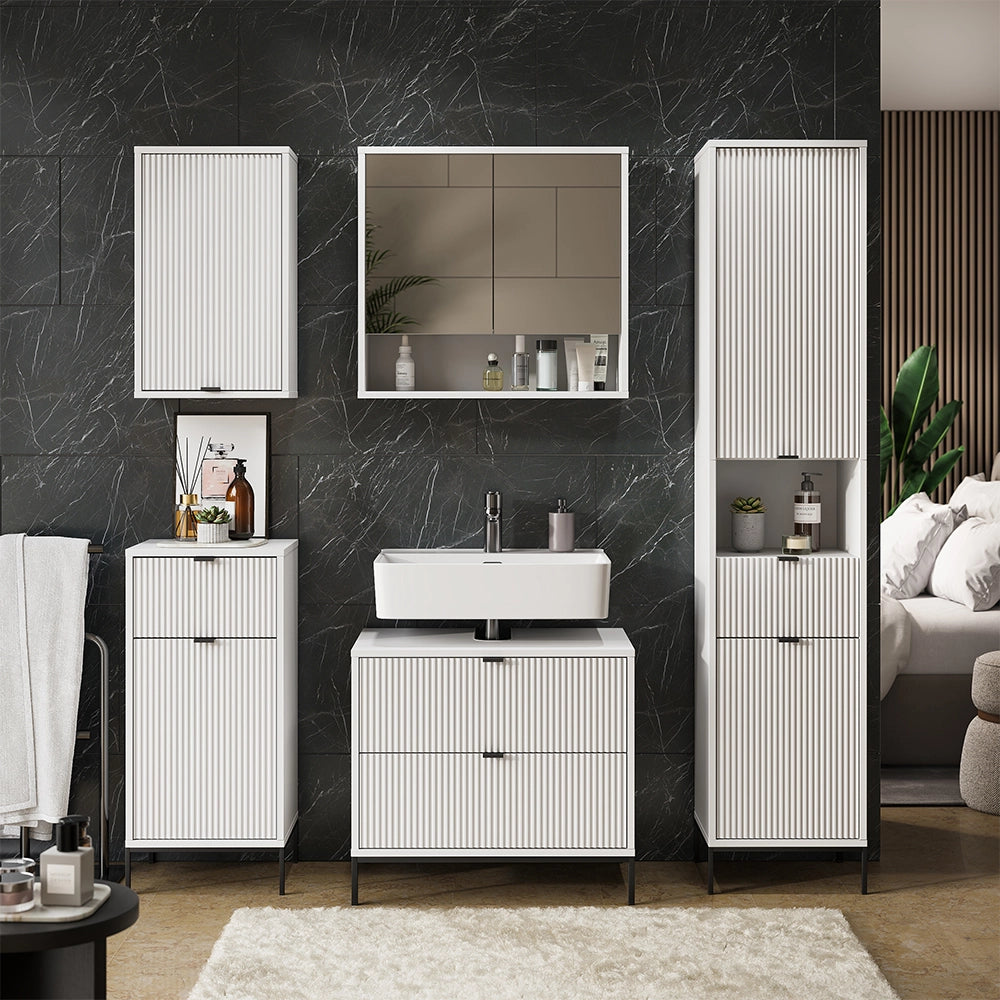 Vicco Set di mobili da bagno Bianco 5 parti