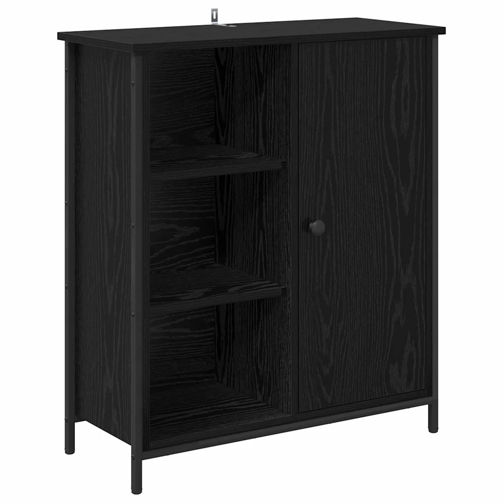 Credenza-Buffet-Armadio da cucina Rovere Nero 70 x 30 x 80 cm Legno multistrato 200136
