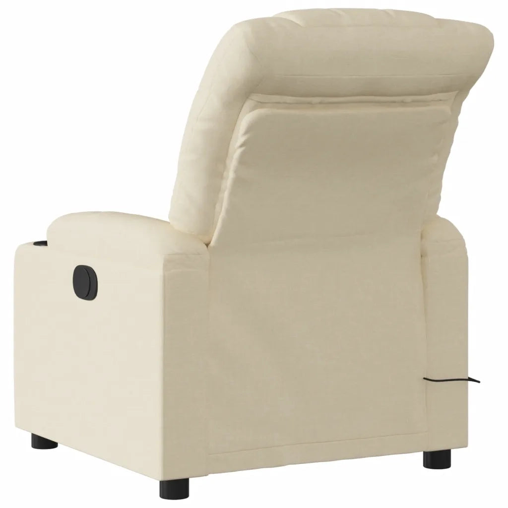 Divano Sedia-Poltrona Reclinabile Massaggiante Elettrica Crema in Tessuto 624921