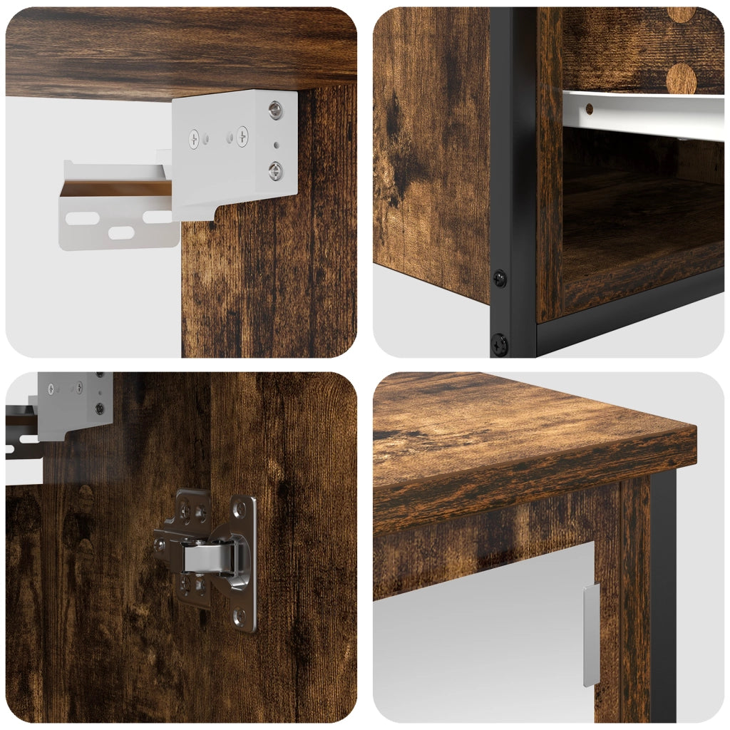 Set di mobili da bagno in rovere affumicato - 5 pezzi