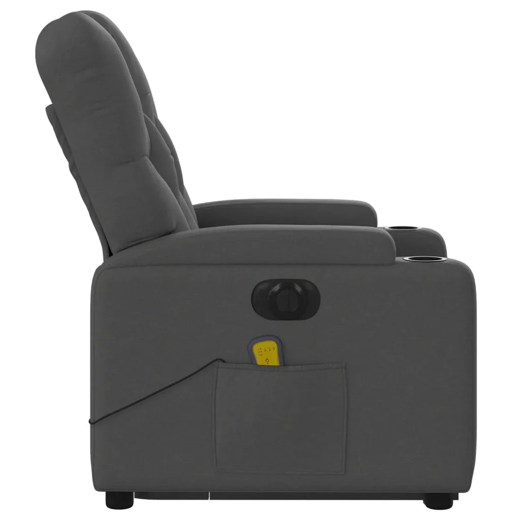 Poltrona Alzapersona Massaggi Elettrica Grigio Scuro Tessuto 3204747