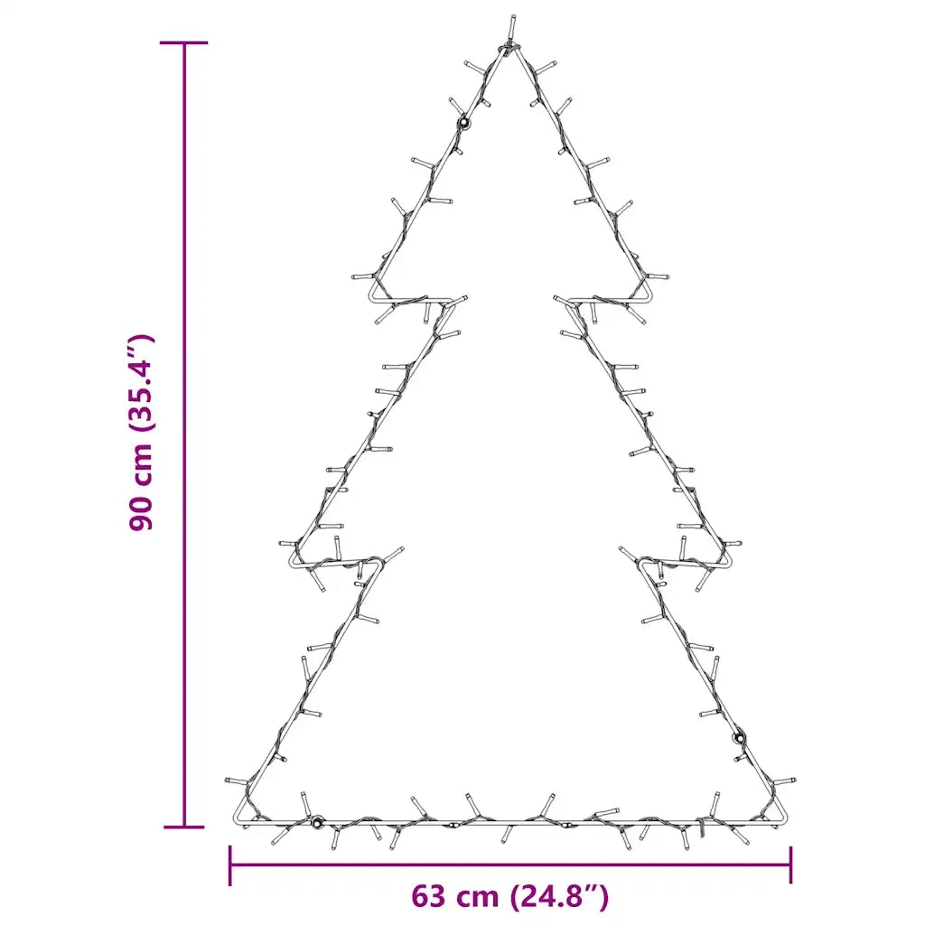 Luci di Natale Albero di Natale Silhouette 115 LED Bianco Caldo CFW3419351