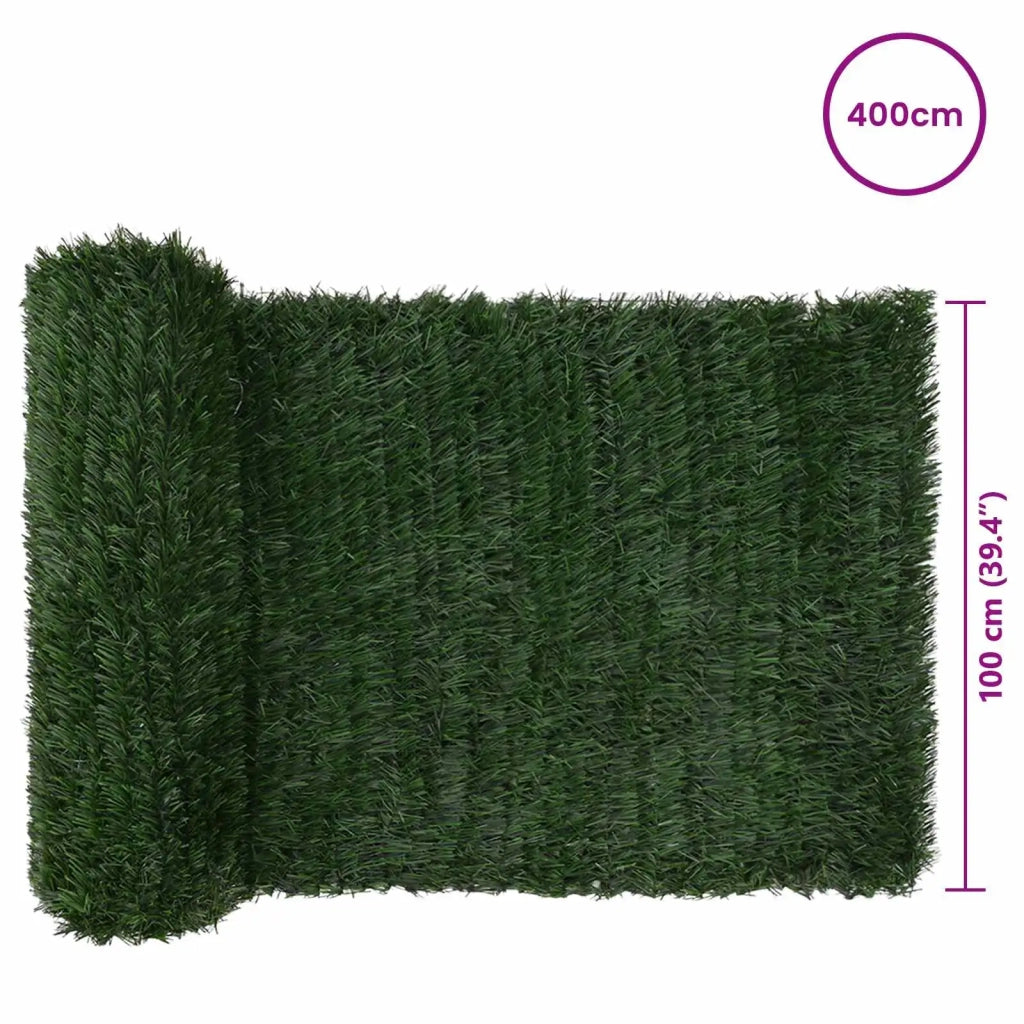 Recinzione Artificiale Verde Scuro 1 x 4 m PVC e Acciaio CFW5540692