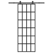 Porta Scorrevole con Ferramenta 76x205cm Vetro ESG Alluminio