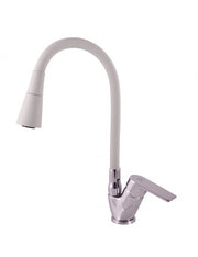 Miscelatore per lavello in memory foam flessibile bianco COLORADO bianco in ottone bianco