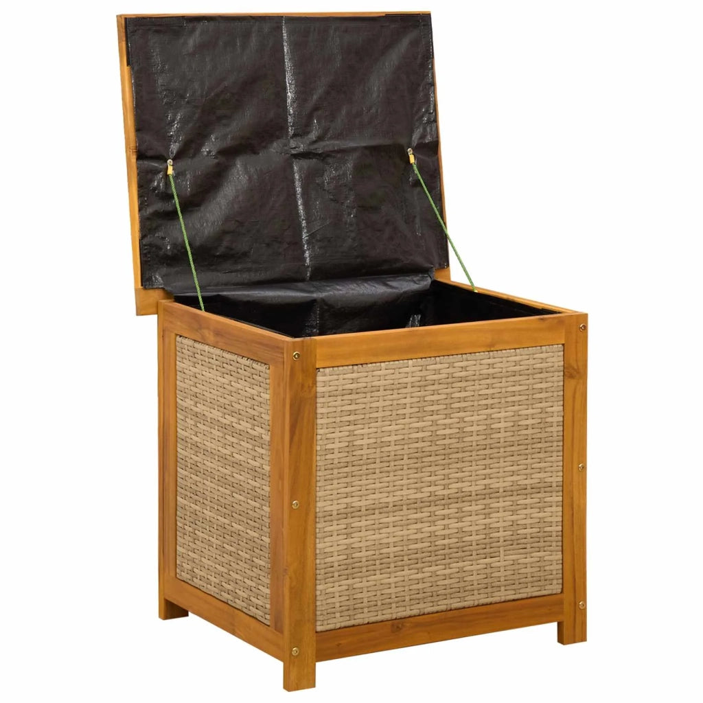 Scatola di Stoccaggio per Giardino 185 L 60 x 50 x 56 cm Beige 42002718