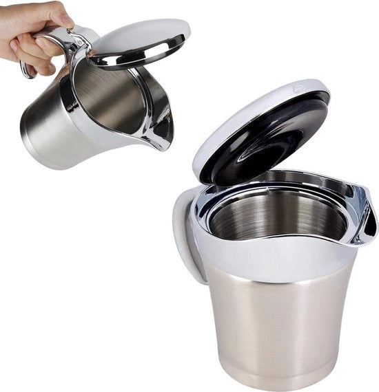 Thermosauzen in acciaio inossidabile, termosauce doppia isolata con coperchio, sauspan, sauskop, sauskop, pentola da cucina, salsa di crema, sauskom, doppio strato - ristoranti, diner (500 ml A)