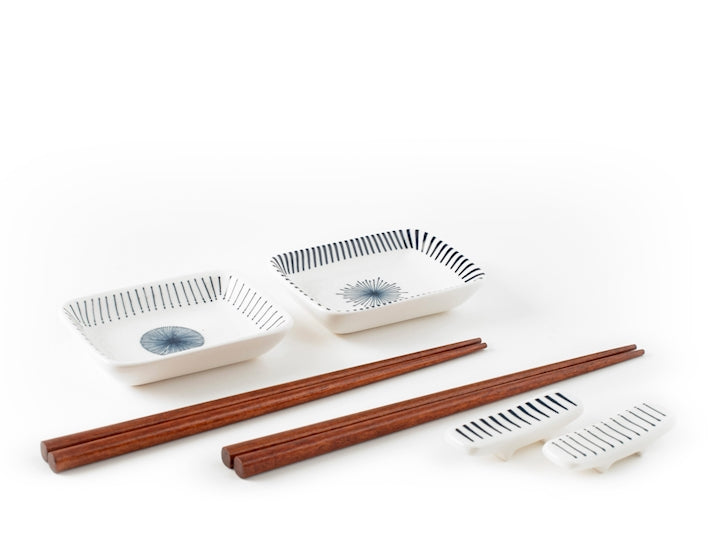 Confezione 8 pezzi sushi tsubaki in porcellana decorata