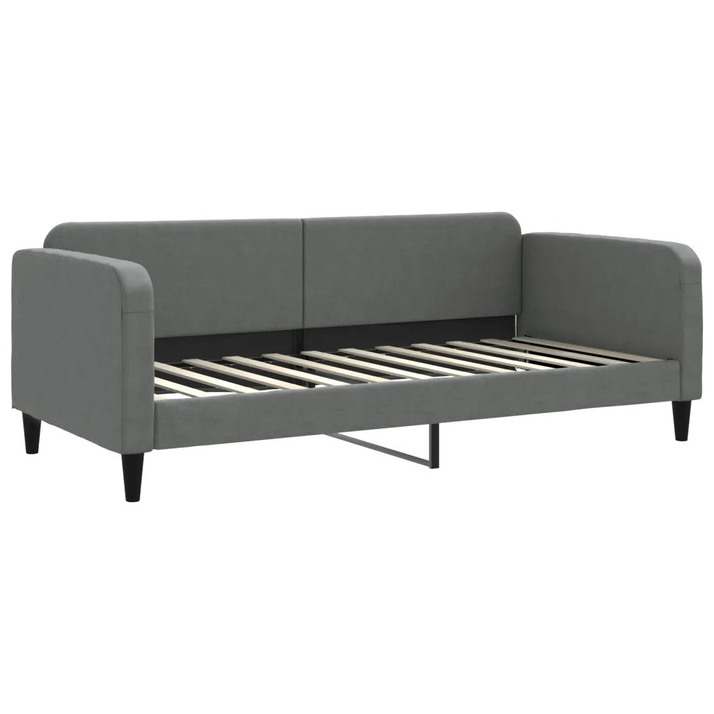 Divano Letto con Materasso Grigio Scuro 90x200 cm in Tessuto 3196799