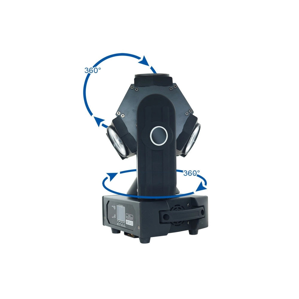 Trade Shop - Faro Discoteca Testa Mobile 9 Led 360 Gradi Rgbw Moving Head Light Proiettore -