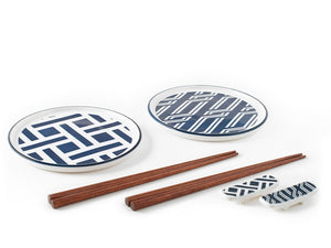 Confezione 8 pezzi sushi tsubaki in porcellana decorata.