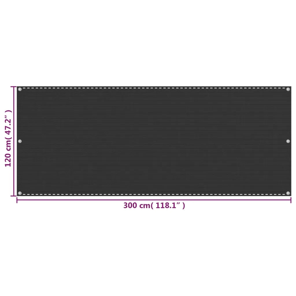 Paravento da Balcone Antracite 120x300 cm in HDPE 310844