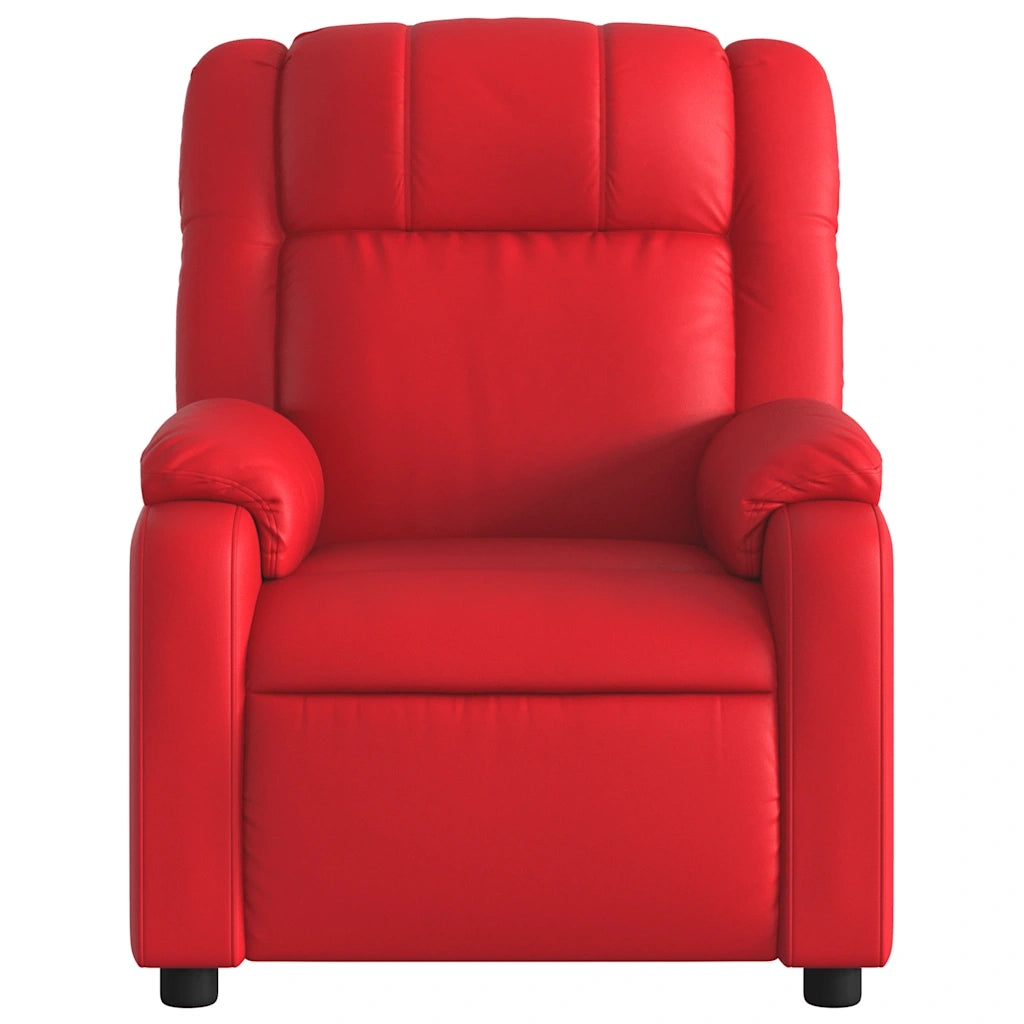 Poltrona Massaggio Elettrica Reclinabile Rosso Similpelle 3205148
