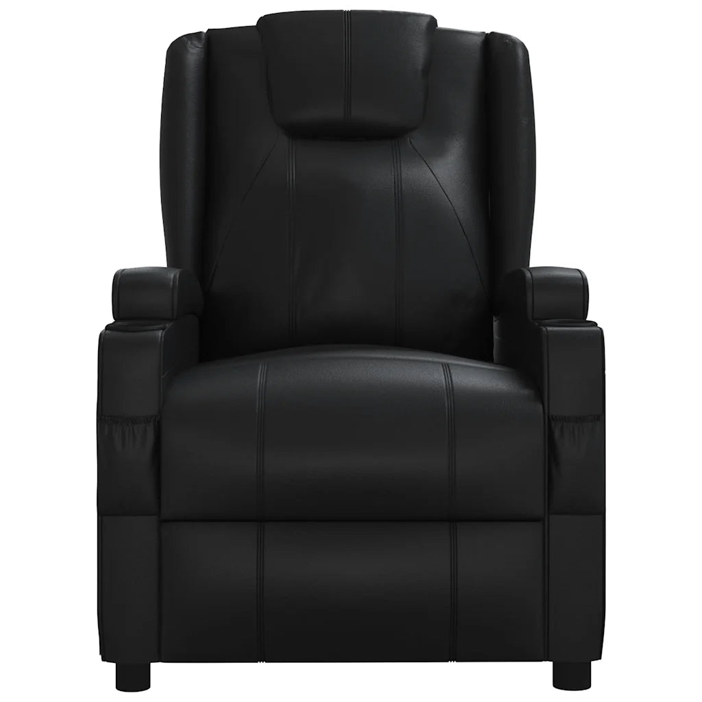 Divano Sedia-Poltrona Reclinabile Nera in Similpelle 722399