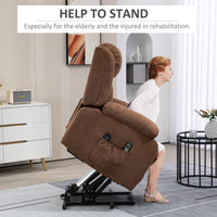 Poltrona Alzapersona Elettrica Massaggiante 91x93x103 cm in Tessuto Marrone