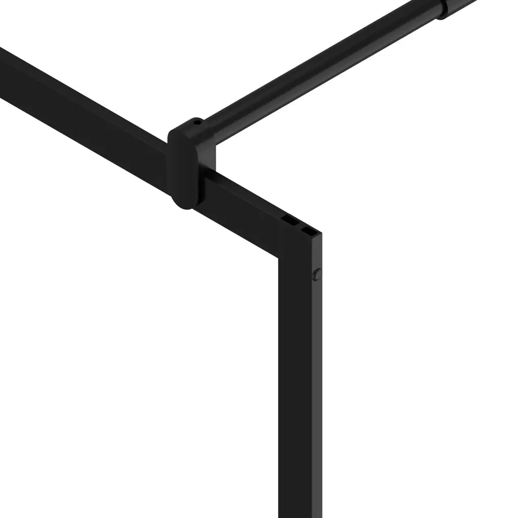 Parete Doccia Walk-in in Vetro Trasparente ESG Nera 90x195 cm 149149
