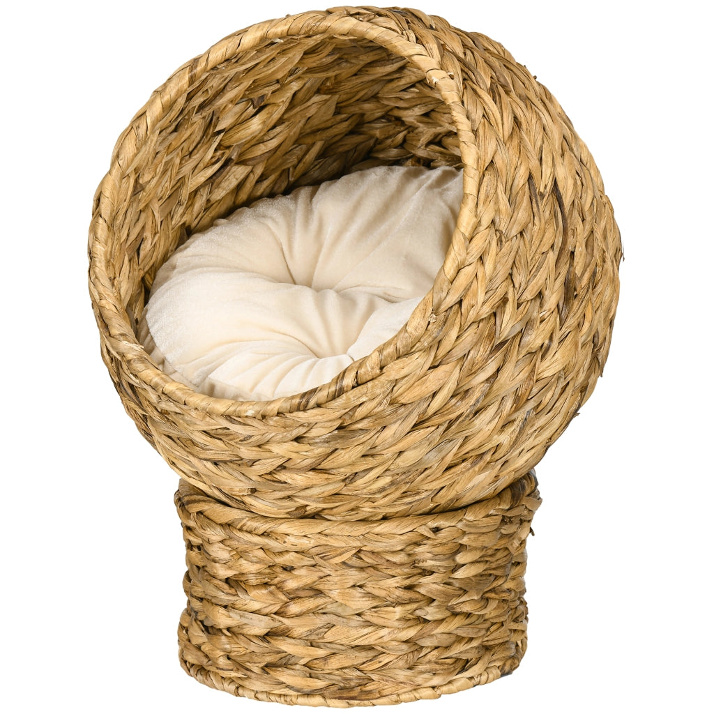 Letto per Gatti in Vimini ¨C zephmum ¨C Marrone e Beige 40x37x51 cm