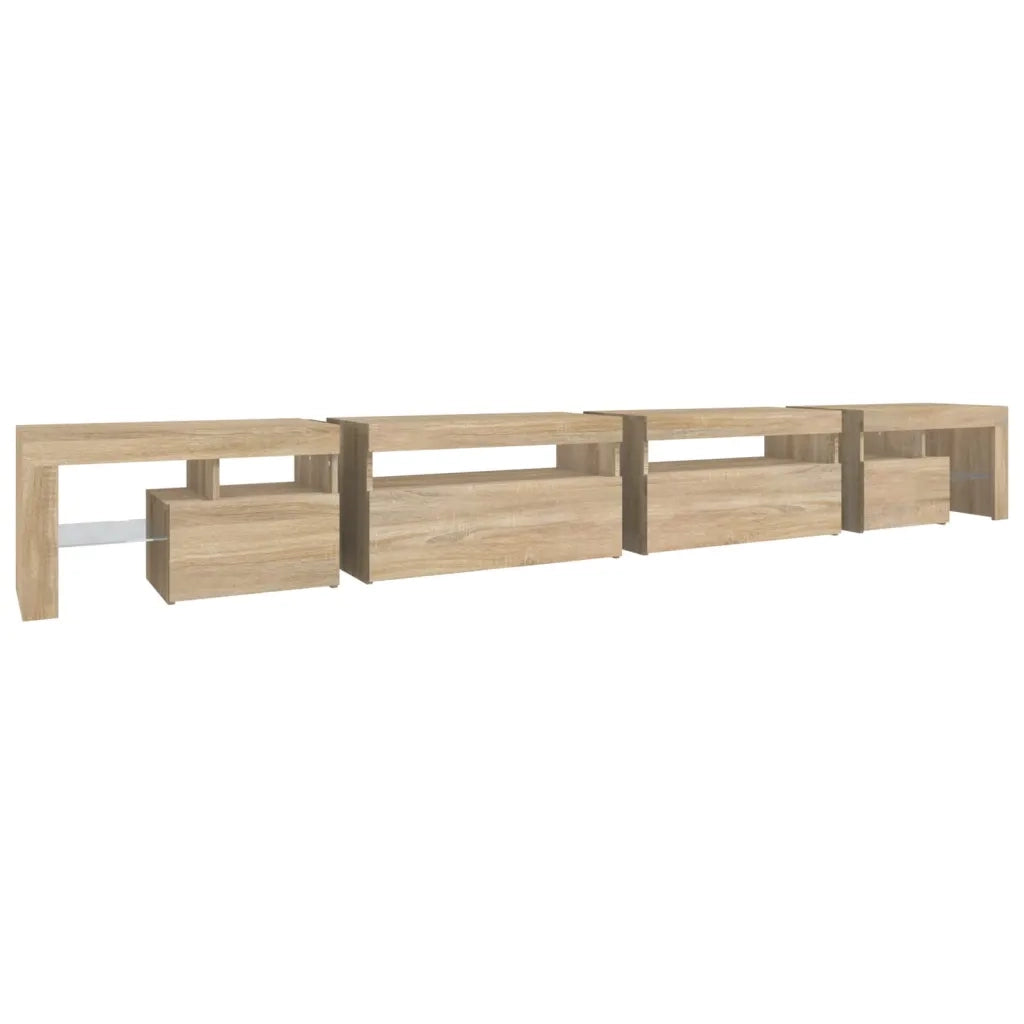 Mobile Porta TV con Luci LED-Credenza per TV Rovere Sonoma 290x36,5x40 cm