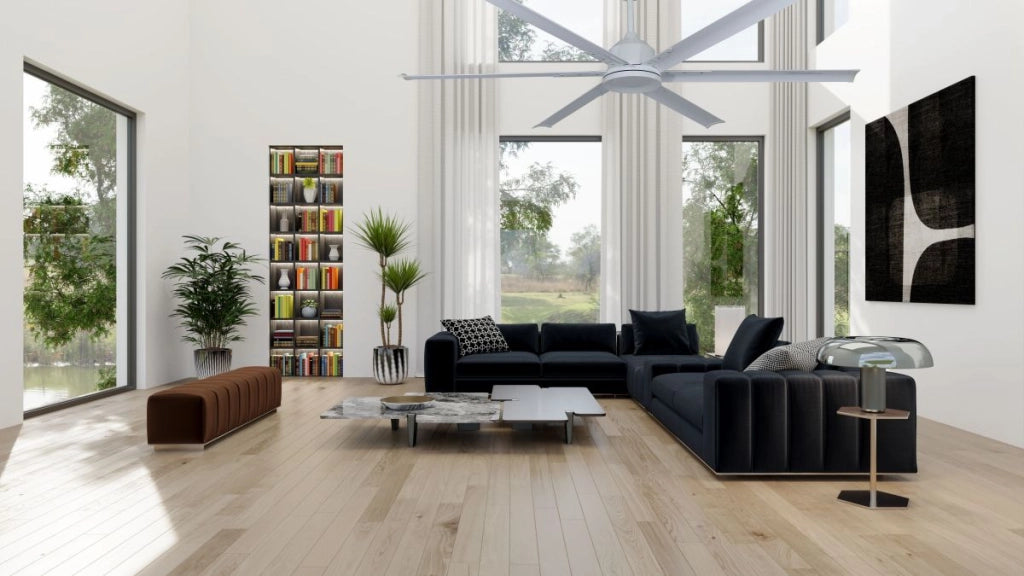 Vam Ventilatore da soffitto  industriale a risparmio energetico BIG bianco 210 cm con 6 pale in alluminio con telecomando 6 velocitÃ