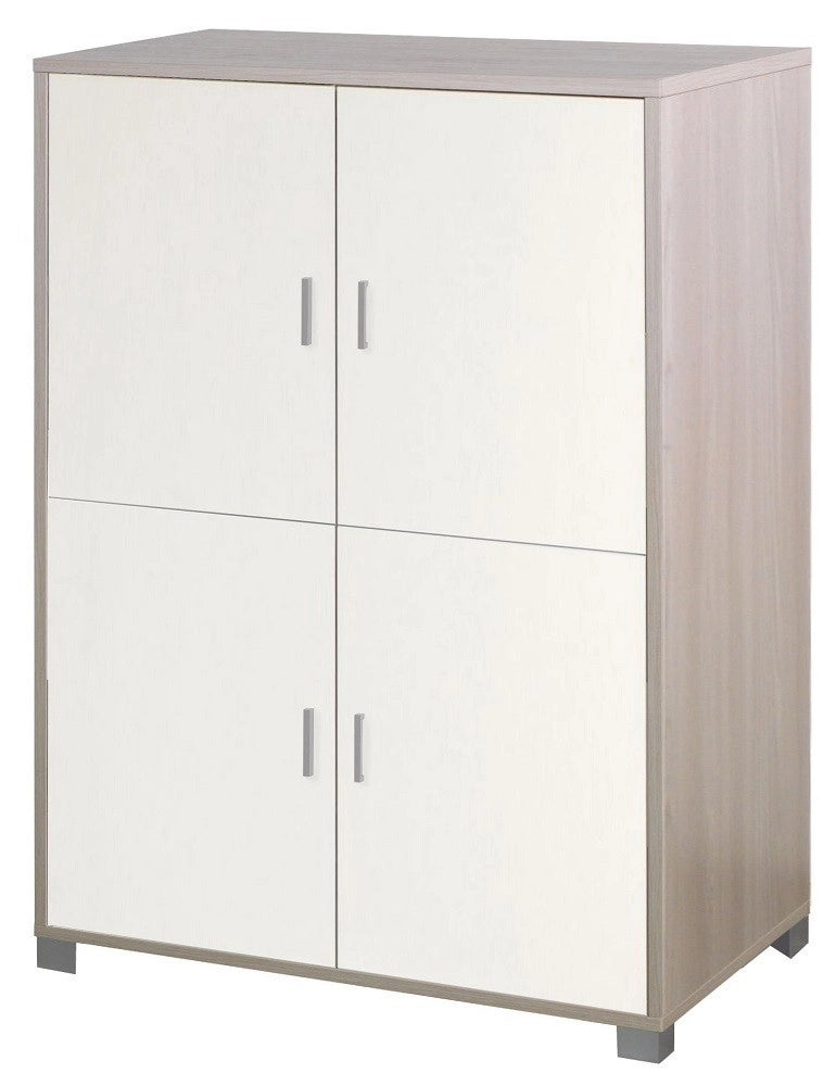 KIT MOBILE ARMADIO 4 RIPIANI H162 L107 P41 STRUTTURA OLMO FRONTALE BIANCO SARMOG 734k