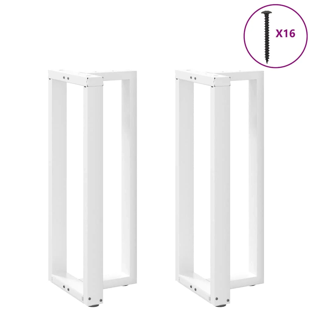Set di 2 gambe regolabili a T per tavoli da bar per piani da 40 x 35 x 100 cm acciaio verniciato a polvere bianco 02_0057349