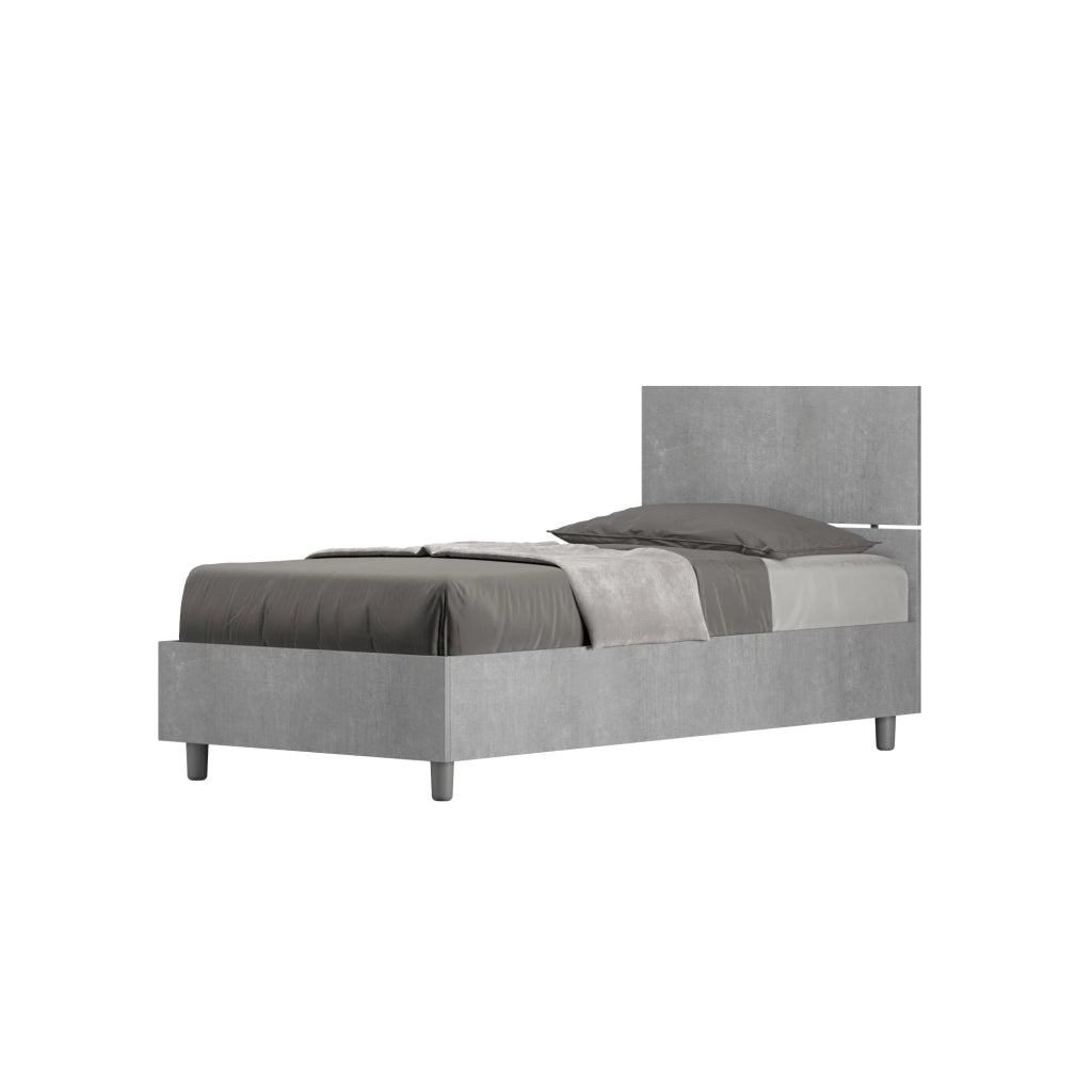 Letto singolo con rete 80x200 testata dritta noce Demas
