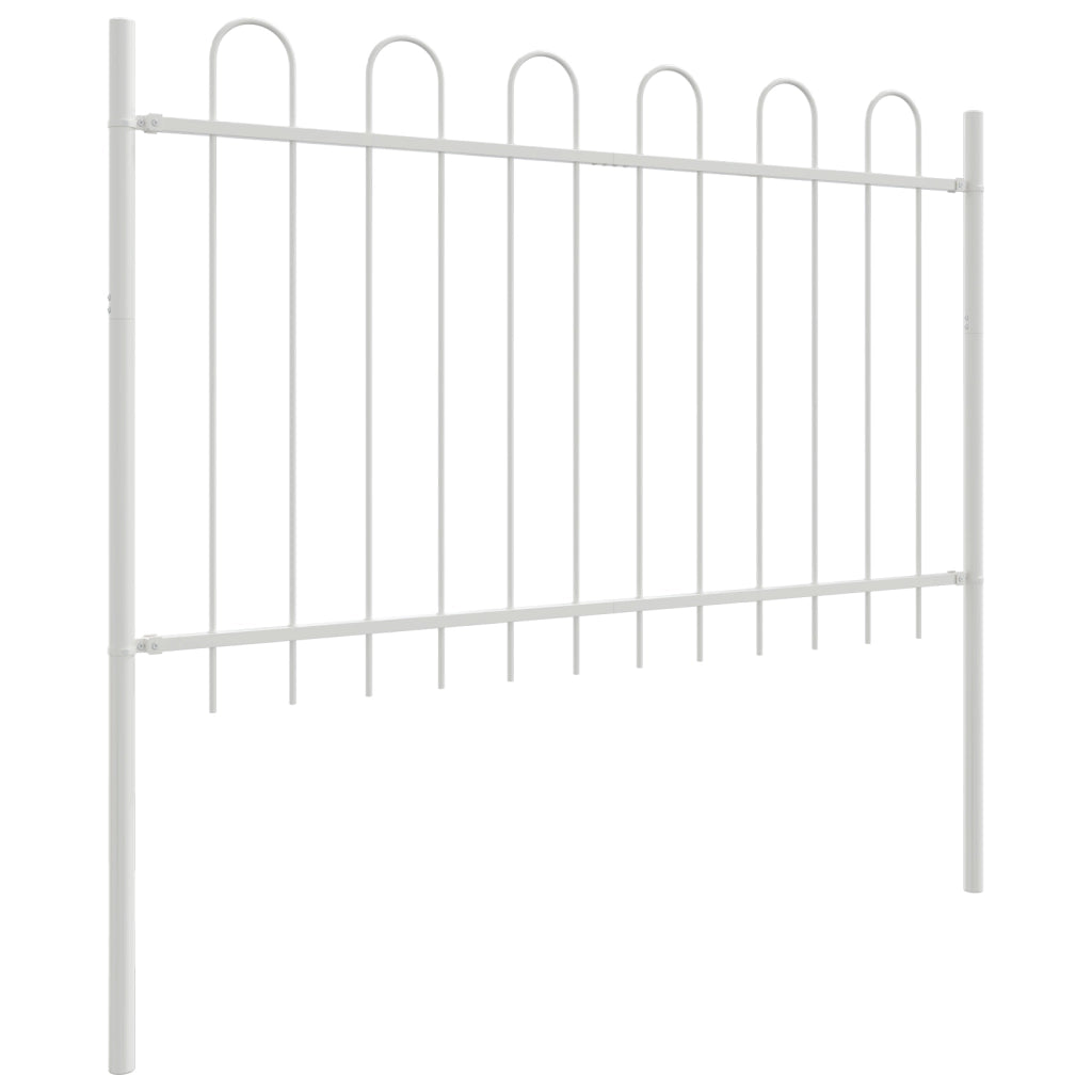 Recinzione da Giardino con Parte Superiore ad Arco Bianco 1,7x0,8 m Acciaio