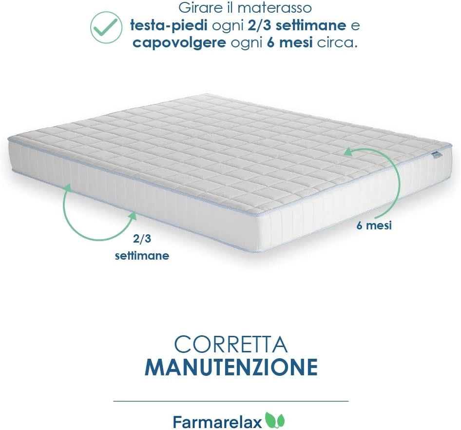 Materasso Memory singolo foam adattivo 80x190 h18 cm ortopedico e anatomico Farmarelax