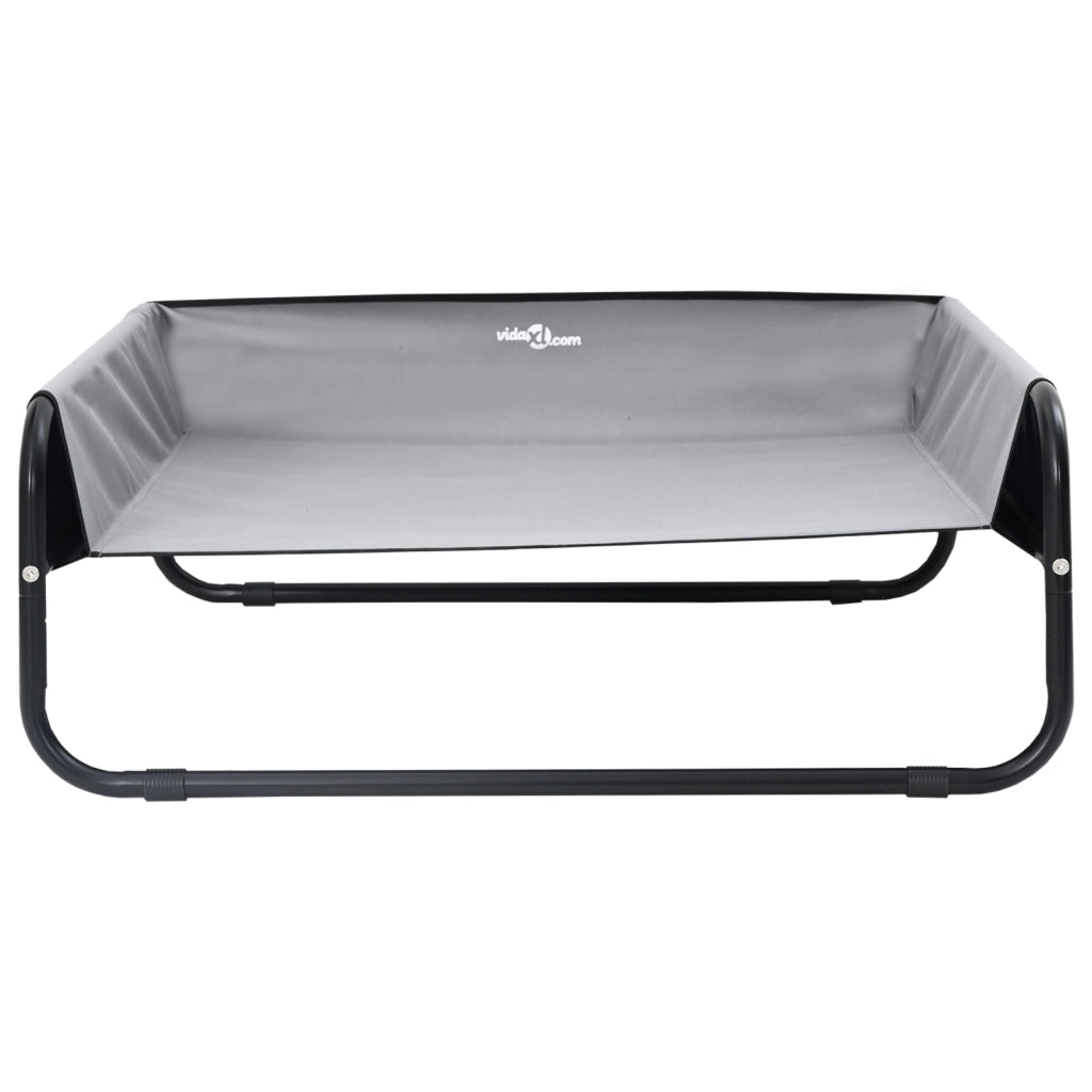 Letto Elevato per Cani Grigio Chiaro S Tessuto Oxford e Acciaio