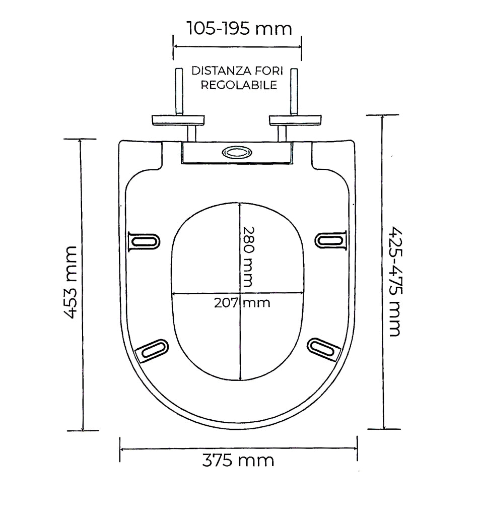 Sedile wc avvolgente soft close sganciabile