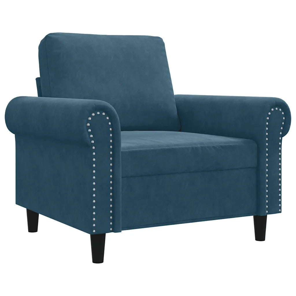 Divano Sedia-Poltrona Blu 60 cm Velluto 236701