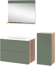 Set di mobili da bagno Izan, Goldkraft rovere/verde, 4 pezzi con unità midi