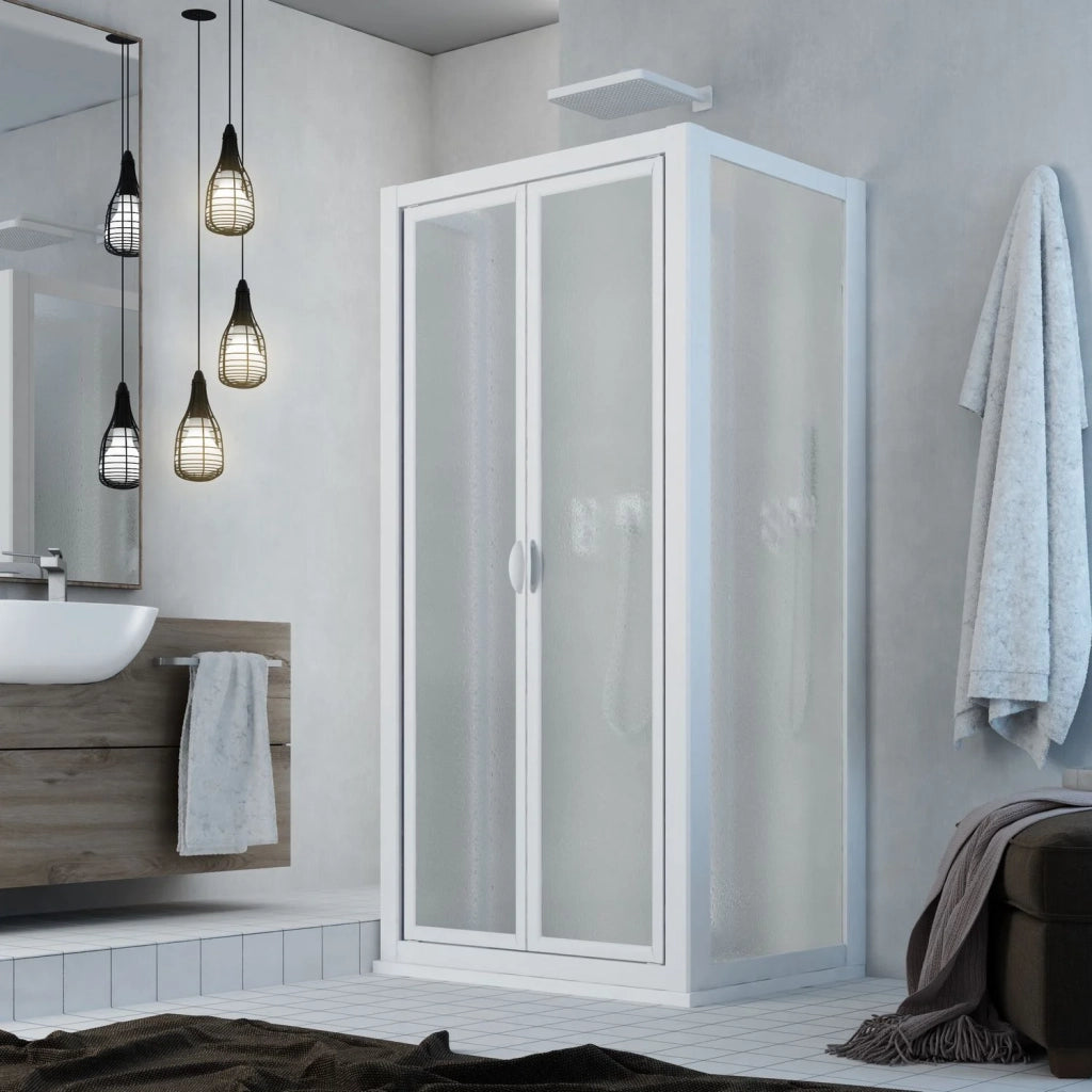 Box doccia 3 lati saloon 80x80x80 CM H 185 in Acrilico mod. Delta Trio