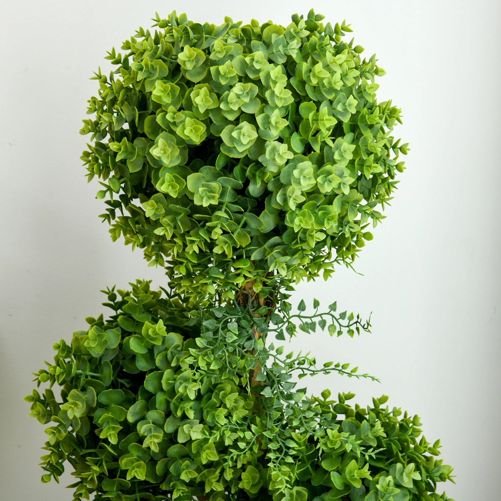 Albero Artificiale 3 Sfere Buxus con Vaso Cemento ¨C Zephmum ¨C Verde 115 cm