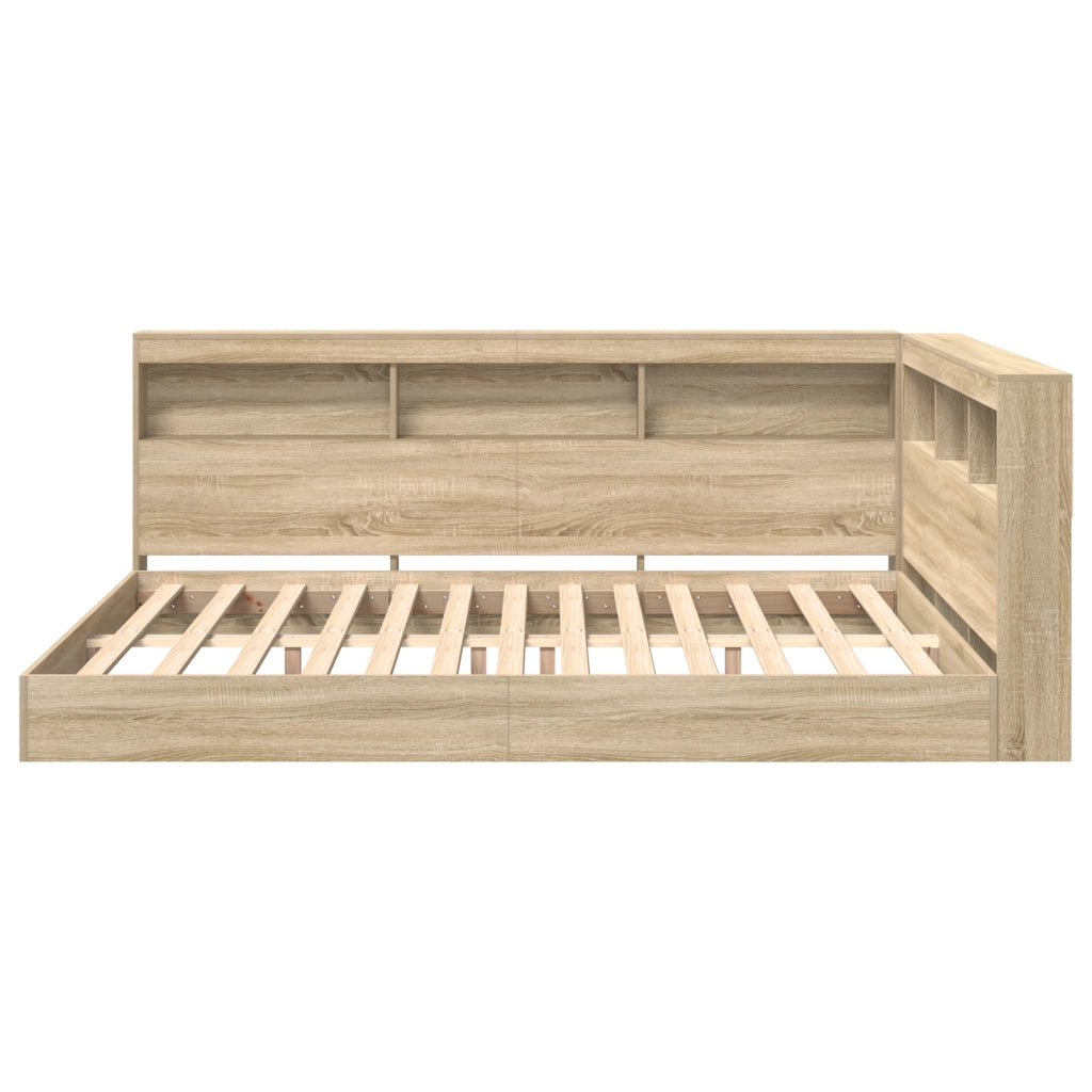 Letto a libreria Rovere Sonoma 160x200 cm Legno ingegnerizzato