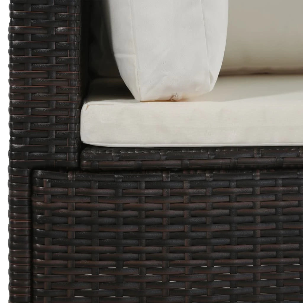 Set di mobili da giardino mobili da esterno set da 4 pezzi con cuscini resina intrecciata marrone 02_0016192