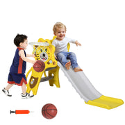 Casetta da gioco con scivolo e canestro ¨C ZephMum ¨C Giallo Grigio
