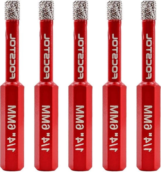 Kit di fori diamantati a 6 mm con testa a dadi per ceramica, porcellana, marmo, granito e pietra d'arte